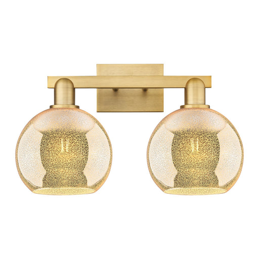 Innovations Athens 19in 2-Light Bath Vanity Light | Industrial Brushed Brass Steel and Clear Glass | Bathroom Vanity | 19 x 11.75 | Model 716-2W-BB-G122-8