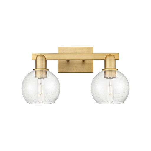 Innovations Athens 17in 2-Light Bath Vanity Light | Industrial Brushed Brass Steel and Seedy Glass | Bathroom Vanity | 16.88 x | Model 716-2W-BB-G124-6