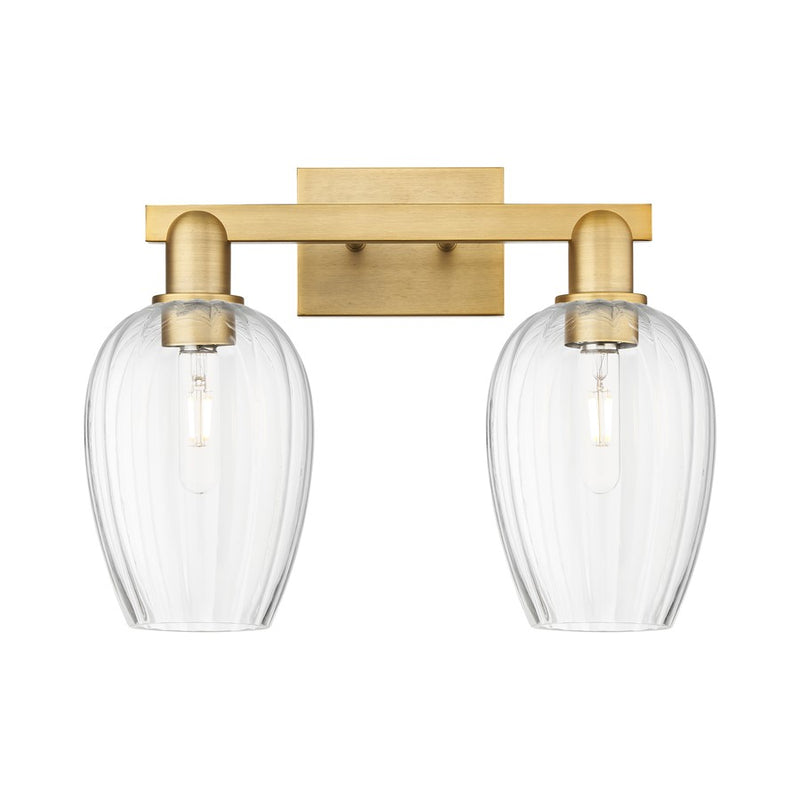 Innovations Preston 2Lt 16" Flute Bath, Brushed Brass/Clear