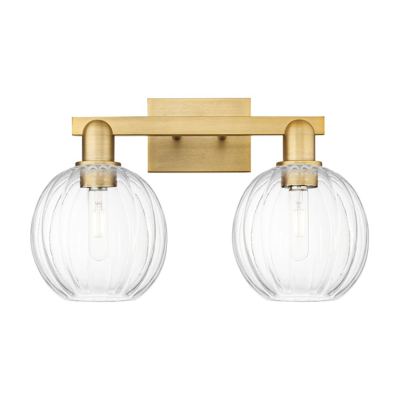 Innovations Preston 2Lt 16" Globe Bath, Brushed Brass/Clear