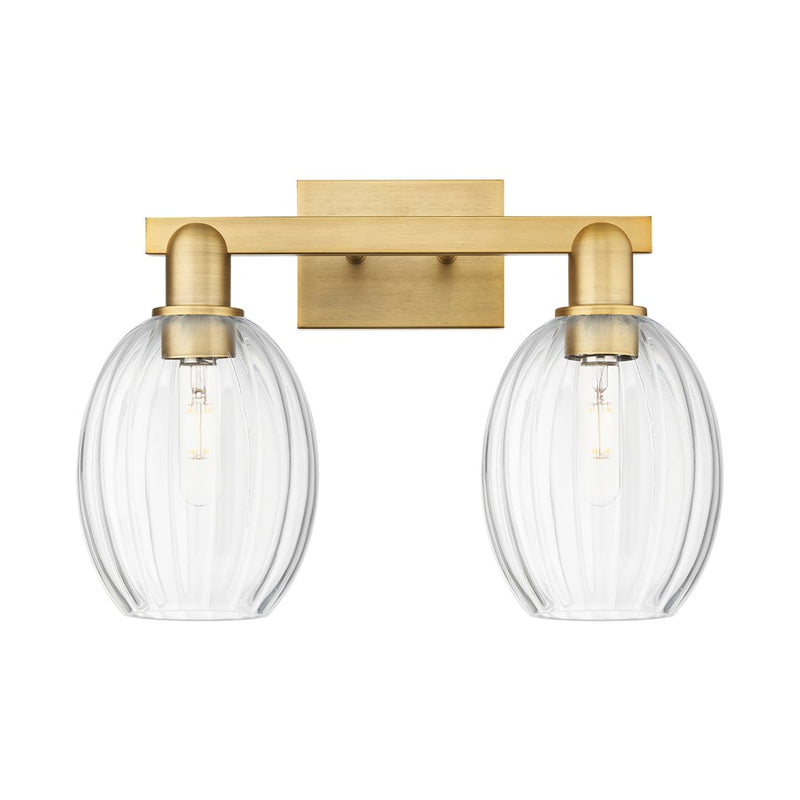 Innovations Preston 2Lt 16" Bell Bath, Brushed Brass/Clear - 716-2W-BB-G459-6CL