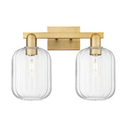 Innovations Preston 2Lt 16" Jar Bath, Brushed Brass/Clear - 716-2W-BB-G460-7CL