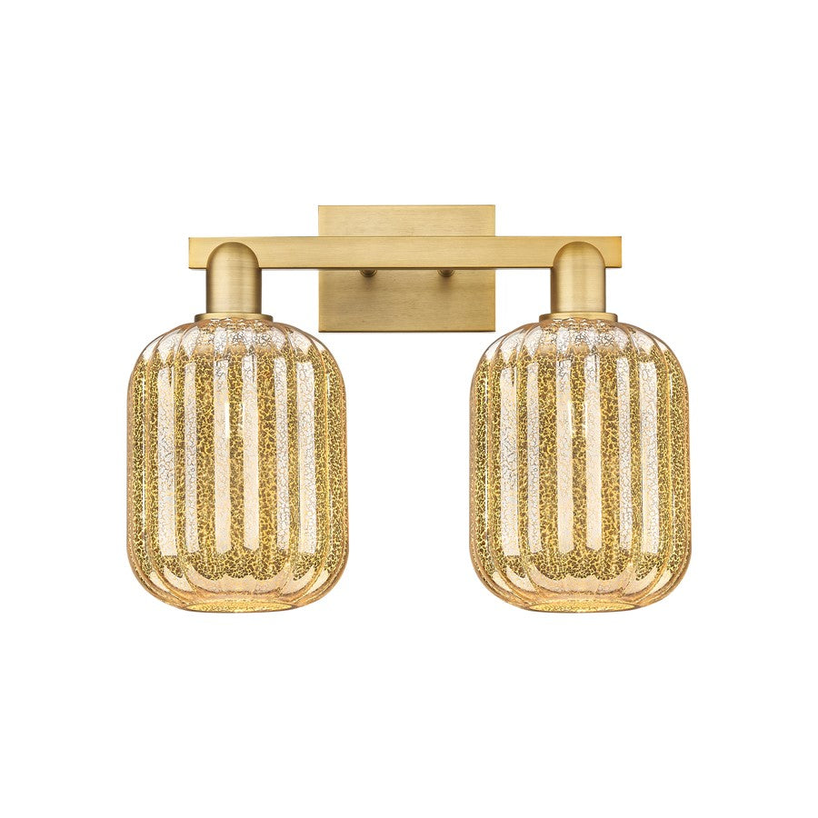 Innovations Preston 2Lt 16" Jar Bath, Brushed Brass/Mercury - 716-2W-BB-G460-7ME