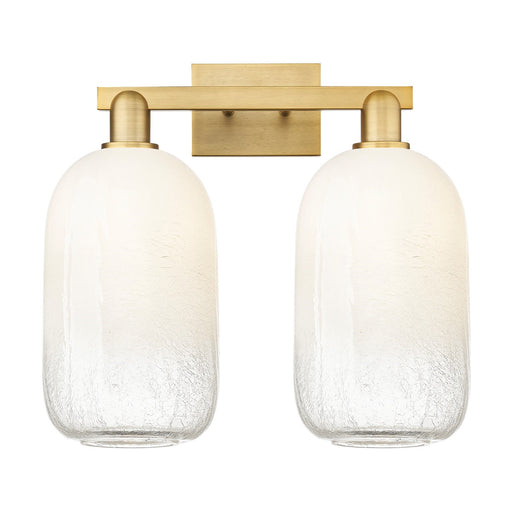 Innovations Brookhaven Cloche 18in 2-Light Bath Vanity | Industrial Brushed Brass Steel and Opal Glass | Bathroom Vanity | 18 x | Model 716-2W-BB-G482-7OP
