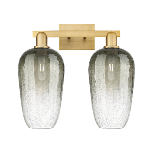 Innovations Brookhaven Flute 18in 2-Light Bath Vanity | Industrial Brushed Brass and Slate Glass | Bathroom Vanity Light | 18 x | Model 716-2W-BB-G484-7SL