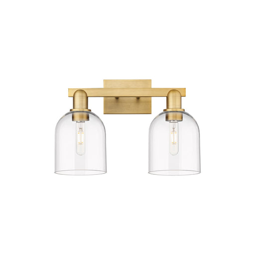 Innovations Bella 17in 2-Light Bath Vanity Light | Industrial Brushed Brass Steel and Clear Glass | Bathroom Vanity & Powder | Model 716-2W-BB-G558-6CL