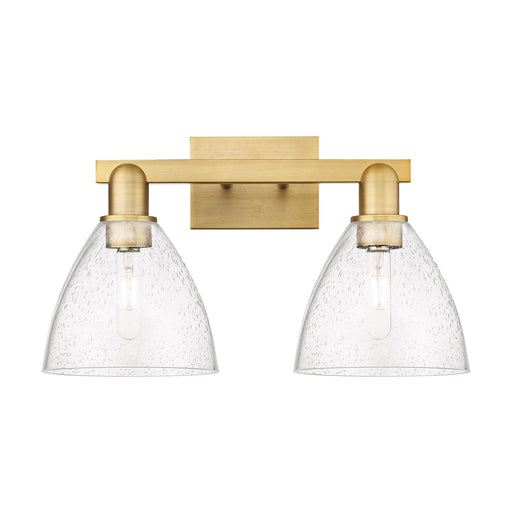 Innovations Bristol 19in 2-Light Bath Vanity Light | Industrial Brushed Brass Steel and Seedy Glass | Bathroom & Powder Room | Model 716-2W-BB-GBD-754