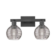 Innovations Athens Deco Swirl 2Lt 16" Bath, Black/Smoke - 716-2W-BK-G1213-6SM