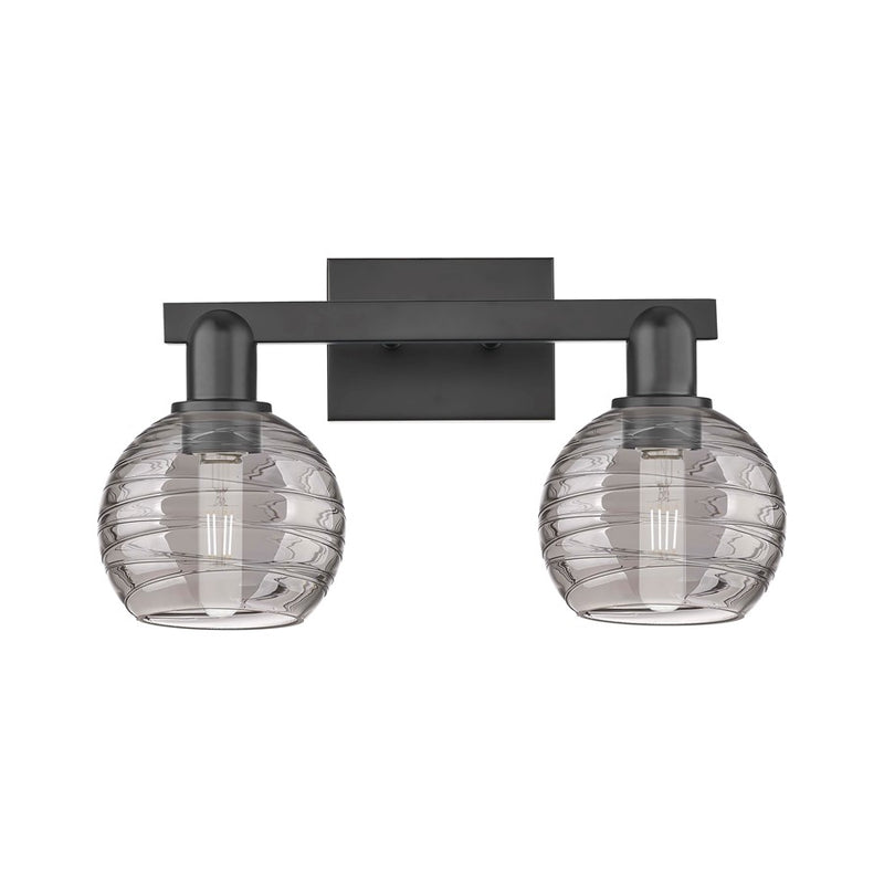 Innovations Athens Deco Swirl 2Lt 16" Bath, Black/Smoke - 716-2W-BK-G1213-6SM