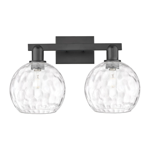 Innovations Athens 19in 2-Light Bath Vanity | Industrial Matte Black Steel and Clear Water Glass | Bathroom Vanity | 19 x 8.5 x | Model 716-2W-BK-G1215-8