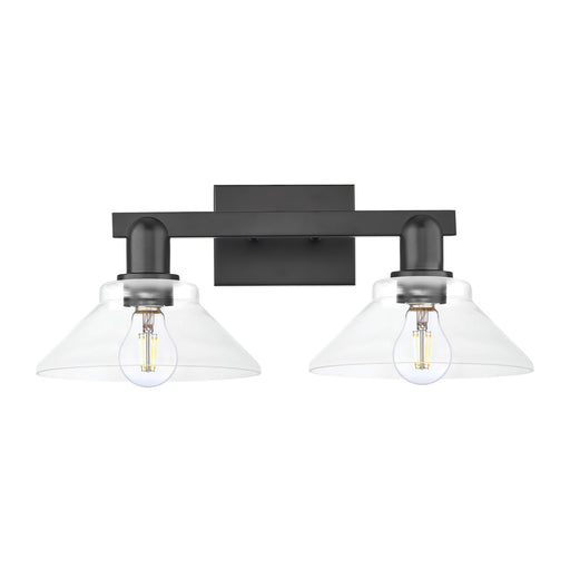 Innovations Orwell 19in 2-Light Bath Vanity Light | Industrial Matte Black Steel and Clear Glass | Bathroom Vanity & Powder Room | Model 716-2W-BK-G132