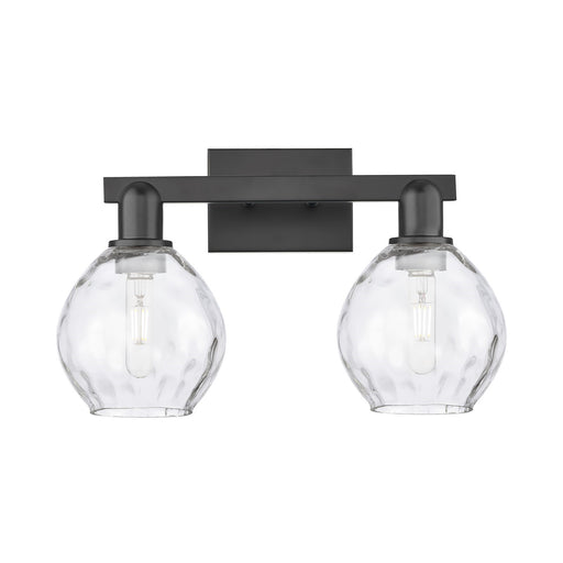Innovations Waverly 17in 2-Light Bath Vanity Light | Industrial Matte Black Steel and Clear Glass | Bathroom Vanity | 17 x 10.25 x | Model 716-2W-BK-G362