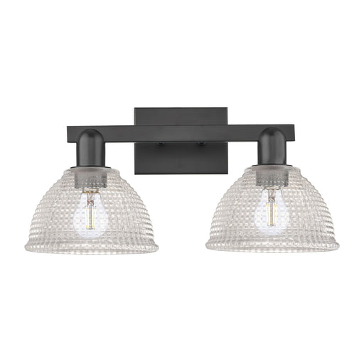Innovations Arietta 19in 2-Light Bath Vanity Light | Industrial Modern Matte Black and Clear Glass | Bathroom Vanity | 19 x 9.75 x | Model 716-2W-BK-G422