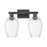 Innovations Preston 2Lt 16" Flute Bath Light, Black/Clear - 716-2W-BK-G457-6CL