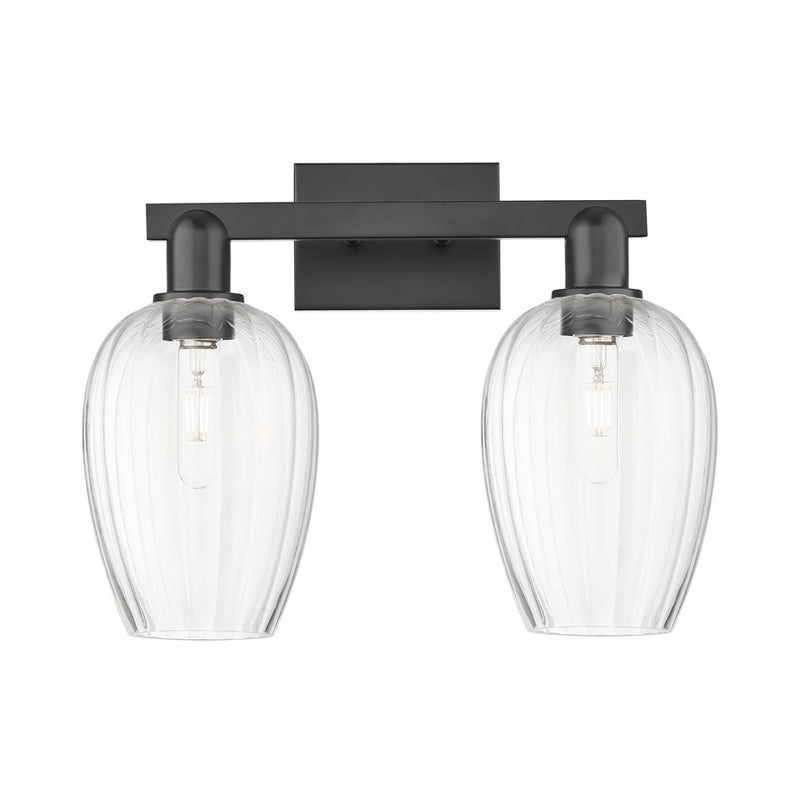 Innovations Preston 2Lt 16" Flute Bath Light, Black/Clear
