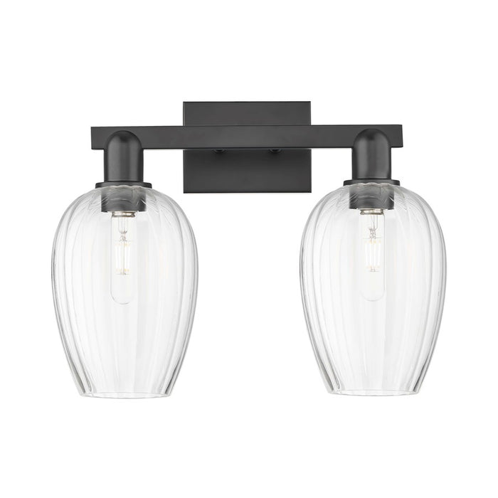 Innovations Preston 2Lt 16" Flute Bath Light, Black/Clear