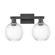 Innovations Preston 2Lt 16" Globe Bath Light, Black/Clear - 716-2W-BK-G458-7CL