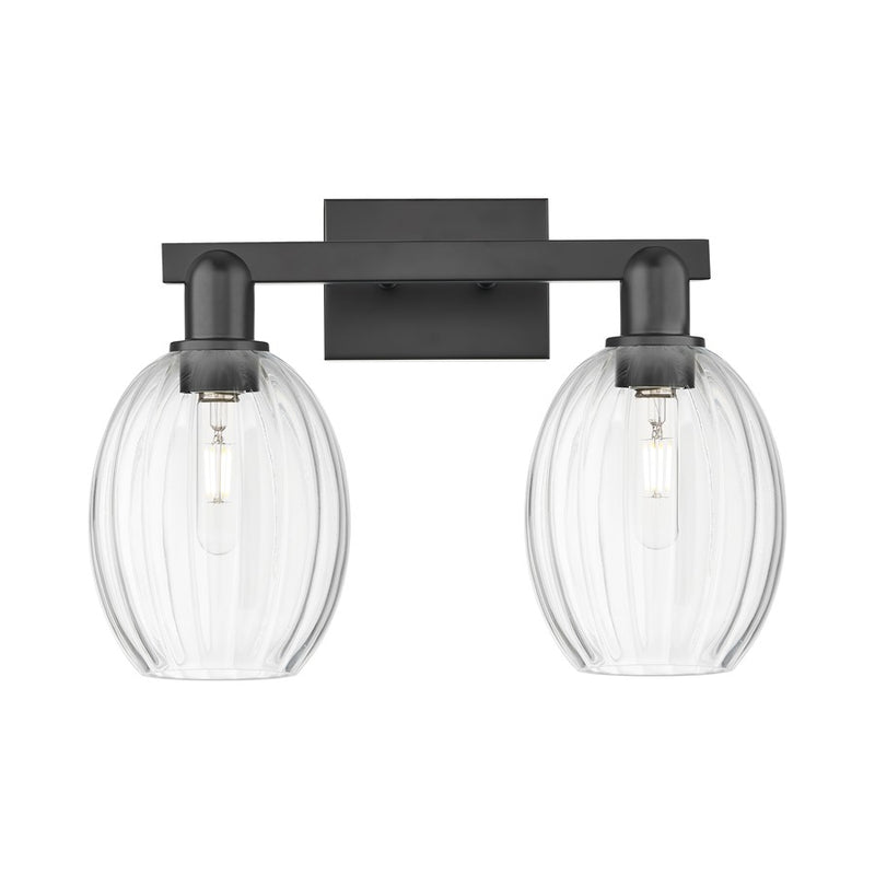 Innovations Preston 2Lt 16" Bell Bath Light, Black/Clear - 716-2W-BK-G459-6CL