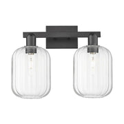 Innovations Preston 2Lt 16" Jar Bath Light, Black/Clear - 716-2W-BK-G460-7CL