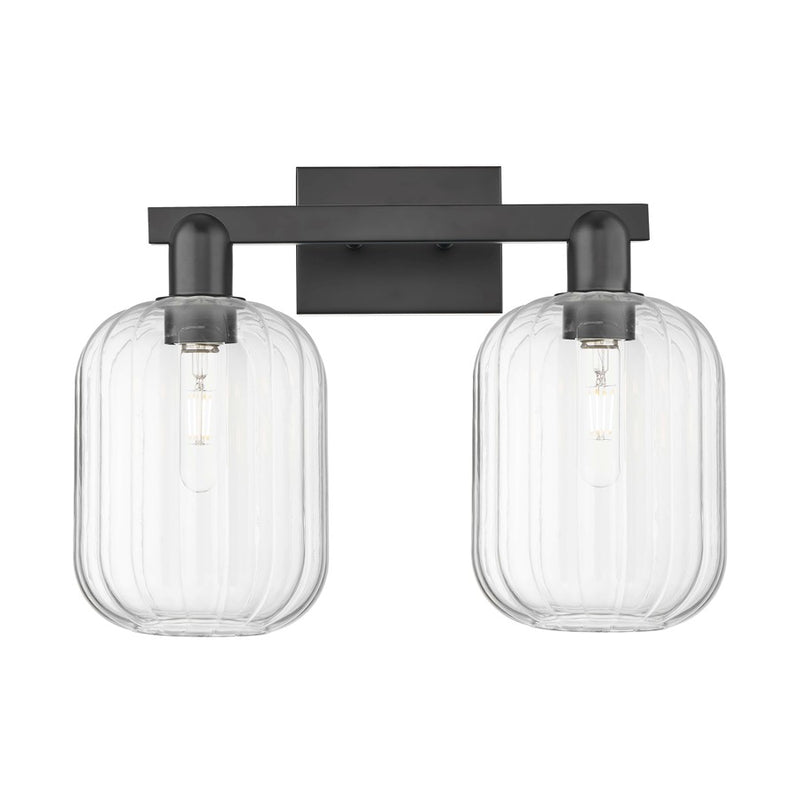 Innovations Preston 2Lt 16" Jar Bath Light, Black/Clear