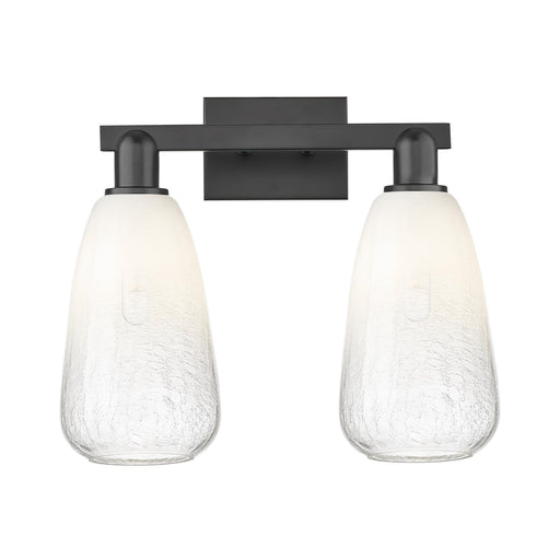 Innovations Brookhaven Almond 17in 2-Light Bath Vanity | Industrial Matte Black Steel and Opal Glass | Bathroom Vanity | 17 x | Model 716-2W-BK-G480-6OP