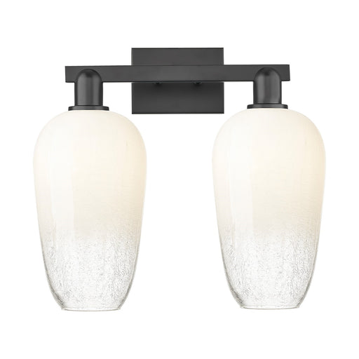 Innovations Brookhaven Flute 18in 2-Light Bath Vanity | Industrial Matte Black Steel and Opal Glass | Bathroom & Powder Room | Model 716-2W-BK-G484-7OP