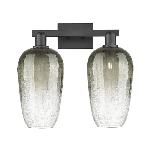 Innovations Brookhaven Flute 18in 2-Light Bath Vanity | Industrial Matte Black Steel and Slate Glass | Bathroom & Powder Room | Model 716-2W-BK-G484-7SL