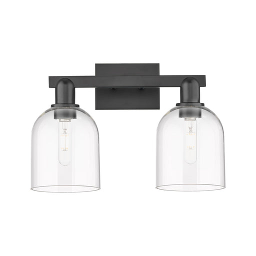 Innovations Bella 17in 2-Light Bath Vanity Light | Industrial Matte Black Steel and Clear Glass | Bathroom Vanity | 16.5 x | Model 716-2W-BK-G558-6CL