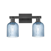 Innovations Bridal Veil 2Lt 16" Bath Light, Black/Blue - 716-2W-BK-G559-5BL