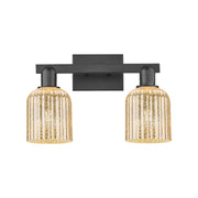 Innovations Bridal Veil 2Lt 16" Bath Light, Black/Mercury - 716-2W-BK-G559-5ME