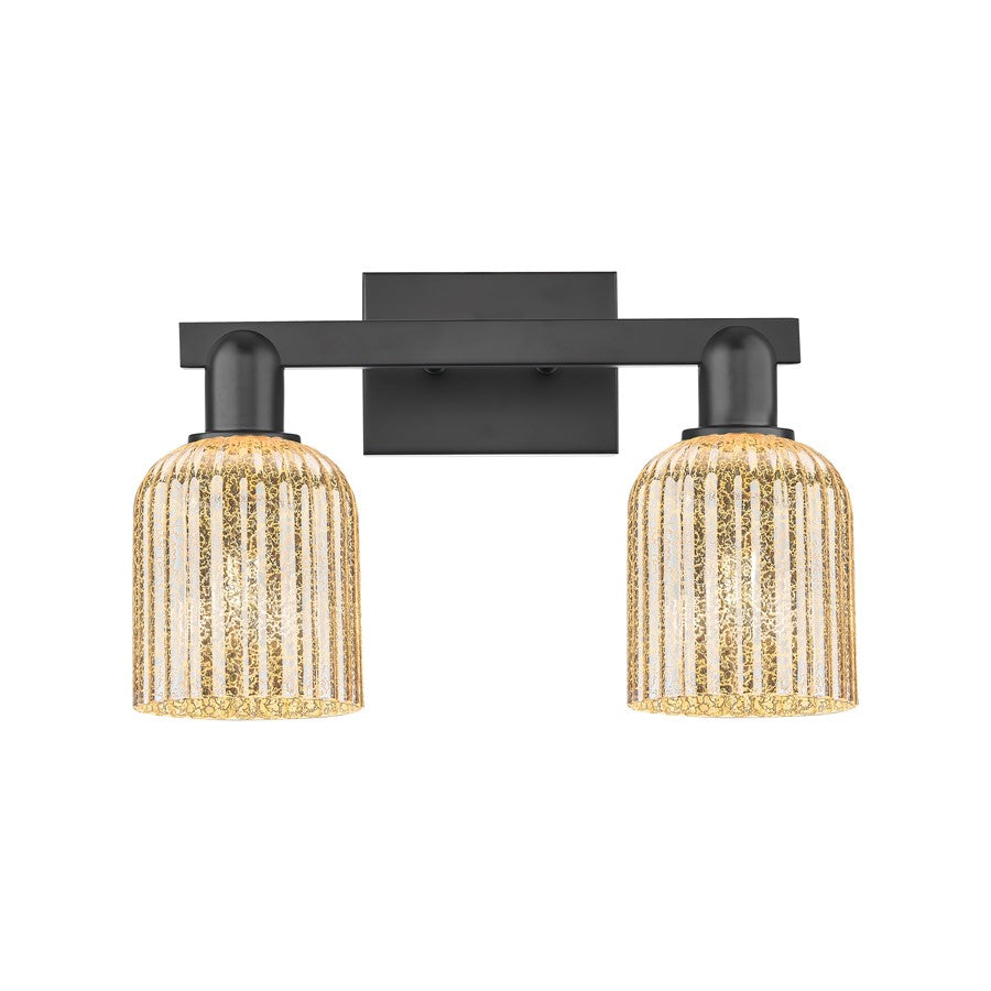 Innovations Bridal Veil 2Lt 16" Bath Light, Black/Mercury - 716-2W-BK-G559-5ME