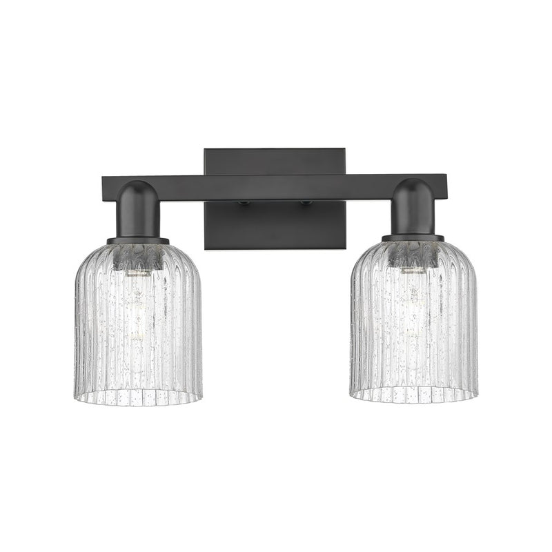Innovations Bridal Veil 2Lt 16" Bath Light, Black/Seedy - 716-2W-BK-G559-5SDY
