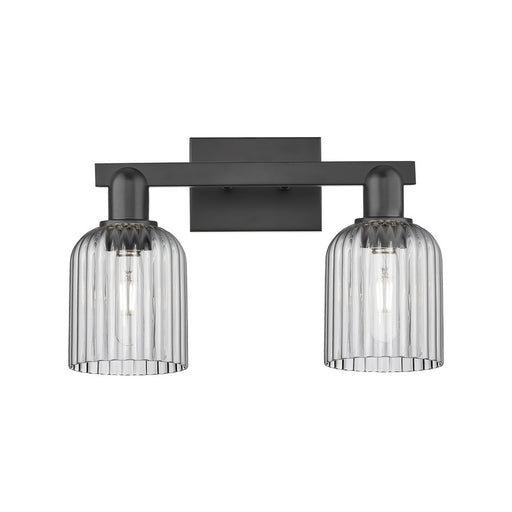 Innovations Bridal Veil 2Lt 16" Bath Light, Black/Smoke - 716-2W-BK-G559-5SM