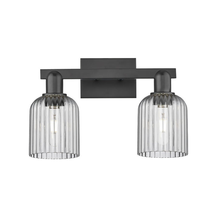 Innovations Bridal Veil 2Lt 16" Bath Light, Black/Smoke - 716-2W-BK-G559-5SM