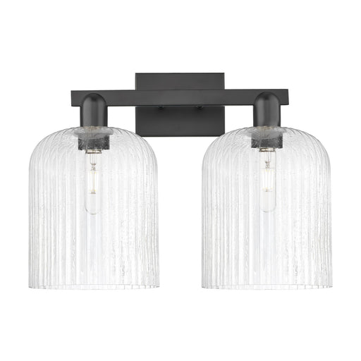 Innovations Bridal Veil 19in 2-Light Bath Vanity Light | Industrial Matte Black Steel and Seedy Bell Glass | Bathroom Vanity | Model 716-2W-BK-G559-8SDY