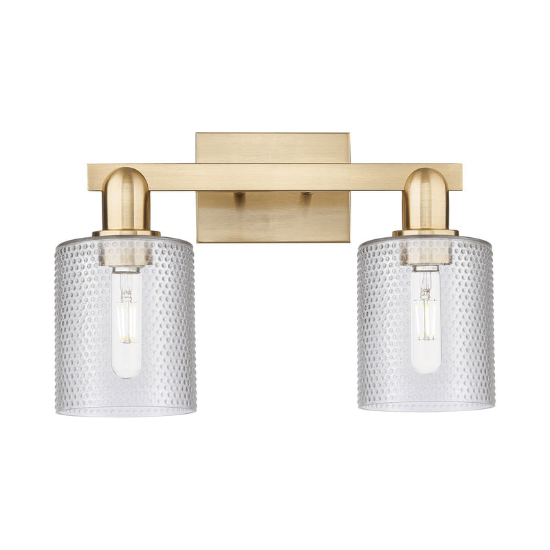 Innovations Cobbleskill 16in 2-Light Bath Vanity Light | Industrial Modern Champagne Bronze Steel and Clear Glass | Bathroom Vanity | Model 716-2W-CB-G112