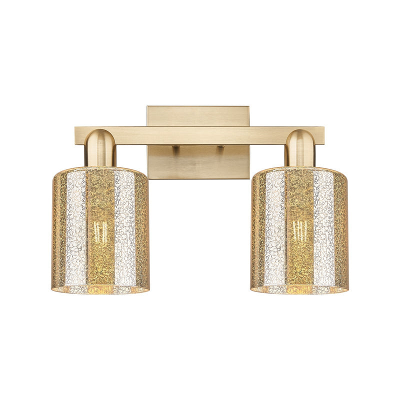 Innovations Cobbleskill 16in 2-Light Bath Vanity Light | Industrial Champagne Bronze Steel and Mercury Glass | Bathroom Vanity & | Model 716-2W-CB-G116