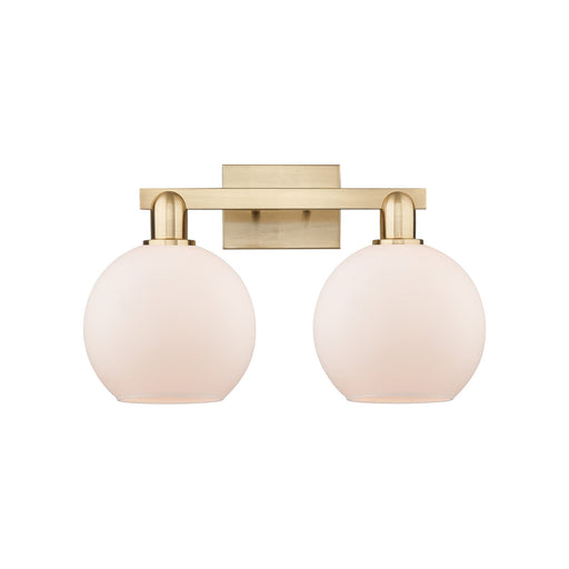 Innovations Athens 19in 2-Light Bath Vanity Light | Industrial Champagne Bronze Steel and Matte White Glass | Bathroom Vanity & | Model 716-2W-CB-G121-8