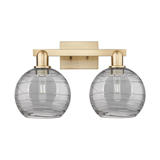 Innovations Athens Deco Swirl 19in 2-Light Bath Vanity Light | Industrial Champagne Bronze Steel and Light Smoke Glass | Model 716-2W-CB-G1213-8SM