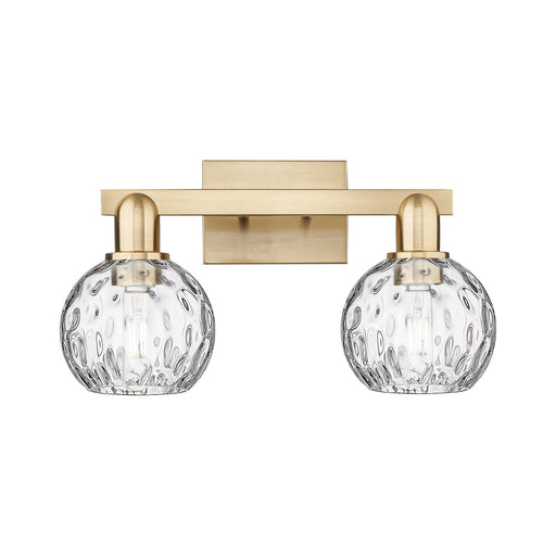 Innovations Athens Water Glass 17in 2-Light Bath Vanity | Industrial Champagne Bronze Steel and Clear Glass Globe Shades | Model 716-2W-CB-G1215-6
