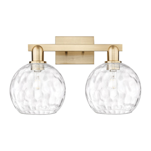 Innovations Athens Water Glass 19in 2-Light Bath Vanity | Industrial Champagne Bronze Steel and Clear Glass | Kitchen Island & | Model 716-2W-CB-G1215-8