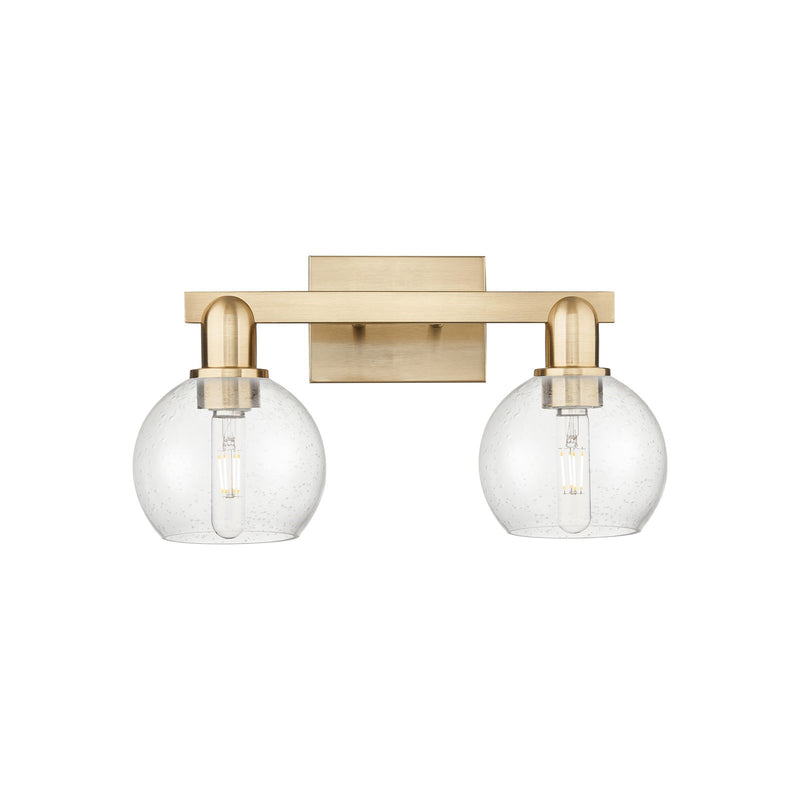 Innovations Athens 17in 2-Light Bath Vanity Light | Industrial Champagne Bronze Steel and Seedy Glass | Bathroom Vanity | 16.88 x | Model 716-2W-CB-G124-6