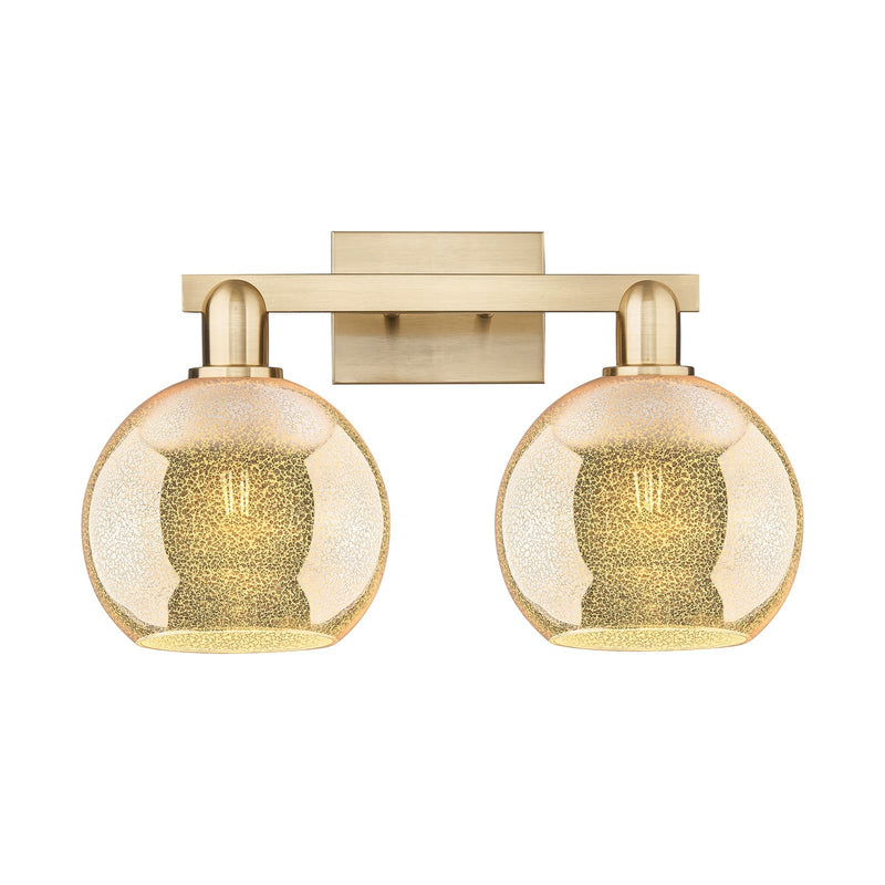 Innovations Athens 19in 2-Light Bath Vanity Light | Industrial Champagne Bronze Steel and Mercury Glass | Bathroom Vanity & | Model 716-2W-CB-G128-8