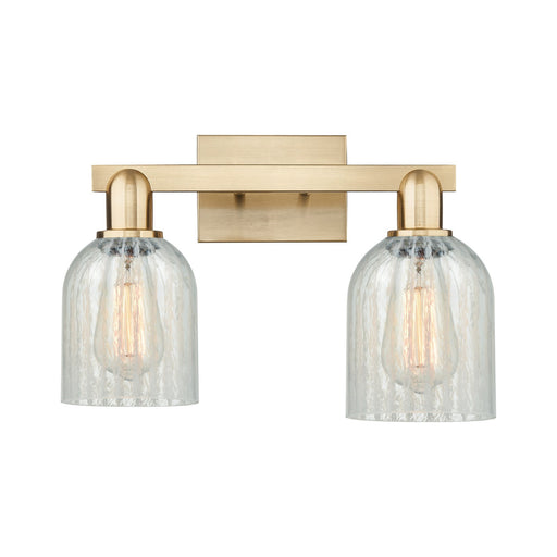 Innovations Caledonia 16in 2-Light Bath Vanity Light | Industrial Champagne Bronze Steel and Mouchette Glass | Bathroom Vanity | Model 716-2W-CB-G2511