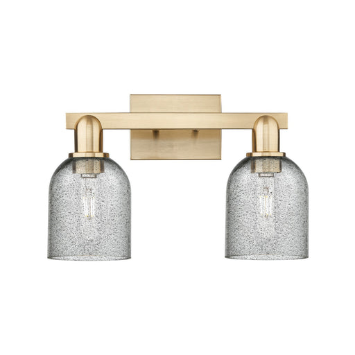 Innovations Caledonia 16in 2-Light Bath Vanity Light | Industrial Champagne Bronze Steel and Charcoal Glass | Bathroom Vanity & | Model 716-2W-CB-G257