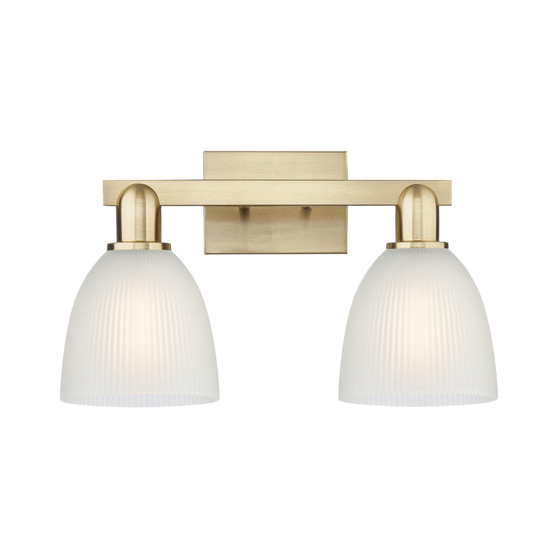 Innovations Castile 17in 2-Light Bath Vanity Light | Industrial Champagne Bronze Steel and White Glass | Bathroom Vanity | 17 x | Model 716-2W-CB-G381