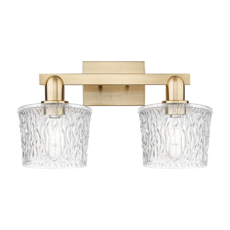 Innovations Niagara 18in 2-Light Bath Vanity Light | Industrial Champagne Bronze Steel and Clear Glass | Bathroom Vanity & Powder | Model 716-2W-CB-G402