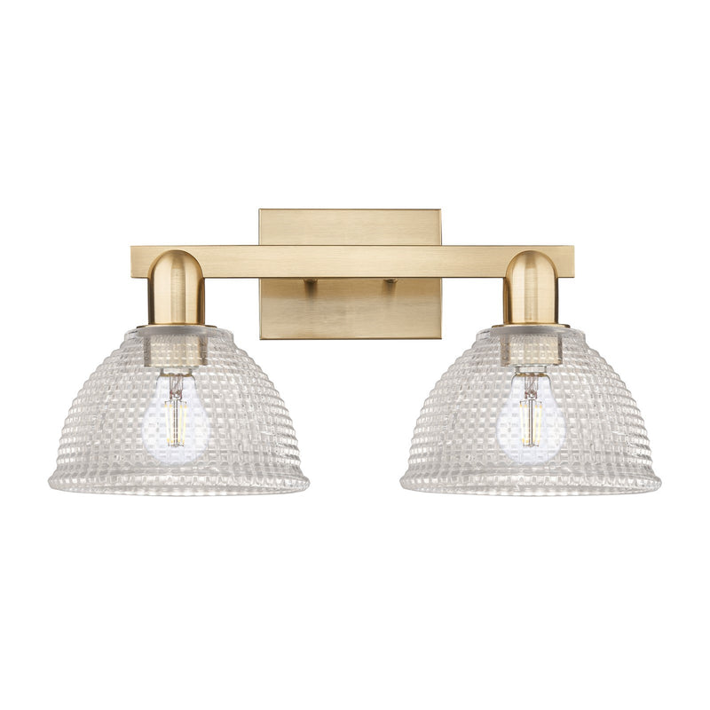 Innovations Arietta 19in 2-Light Bath Vanity Light | Industrial Champagne Bronze Steel and Clear Glass | Bathroom Vanity & Powder | Model 716-2W-CB-G422
