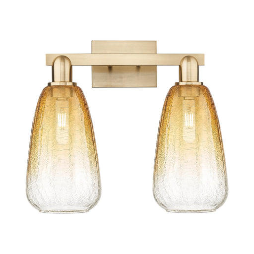 Innovations Brookhaven Almond 17in 2-Light Bath Vanity Light | Industrial Champagne Bronze Steel and Amber Glass | Bathroom | Model 716-2W-CB-G480-6AM