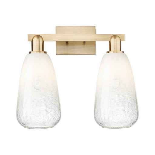 Innovations Brookhaven Almond 17in 2-Light Bath Vanity Light | Industrial Champagne Bronze Steel and Opal Glass | Bathroom | Model 716-2W-CB-G480-6OP